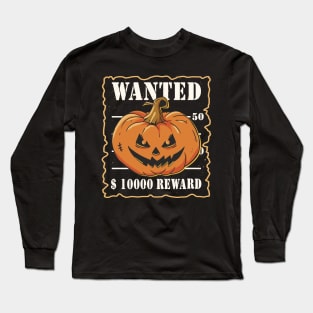 Halloween Pumpkin Mug Shot Funny Spooky Halloween Costume Long Sleeve T-Shirt